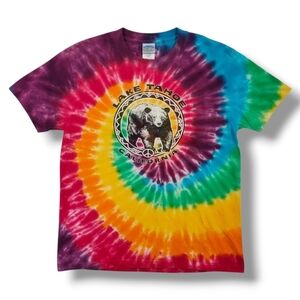Art Forms adult Unisex rainbow tie-dye Lake Tahoe California pullover t-shirt
